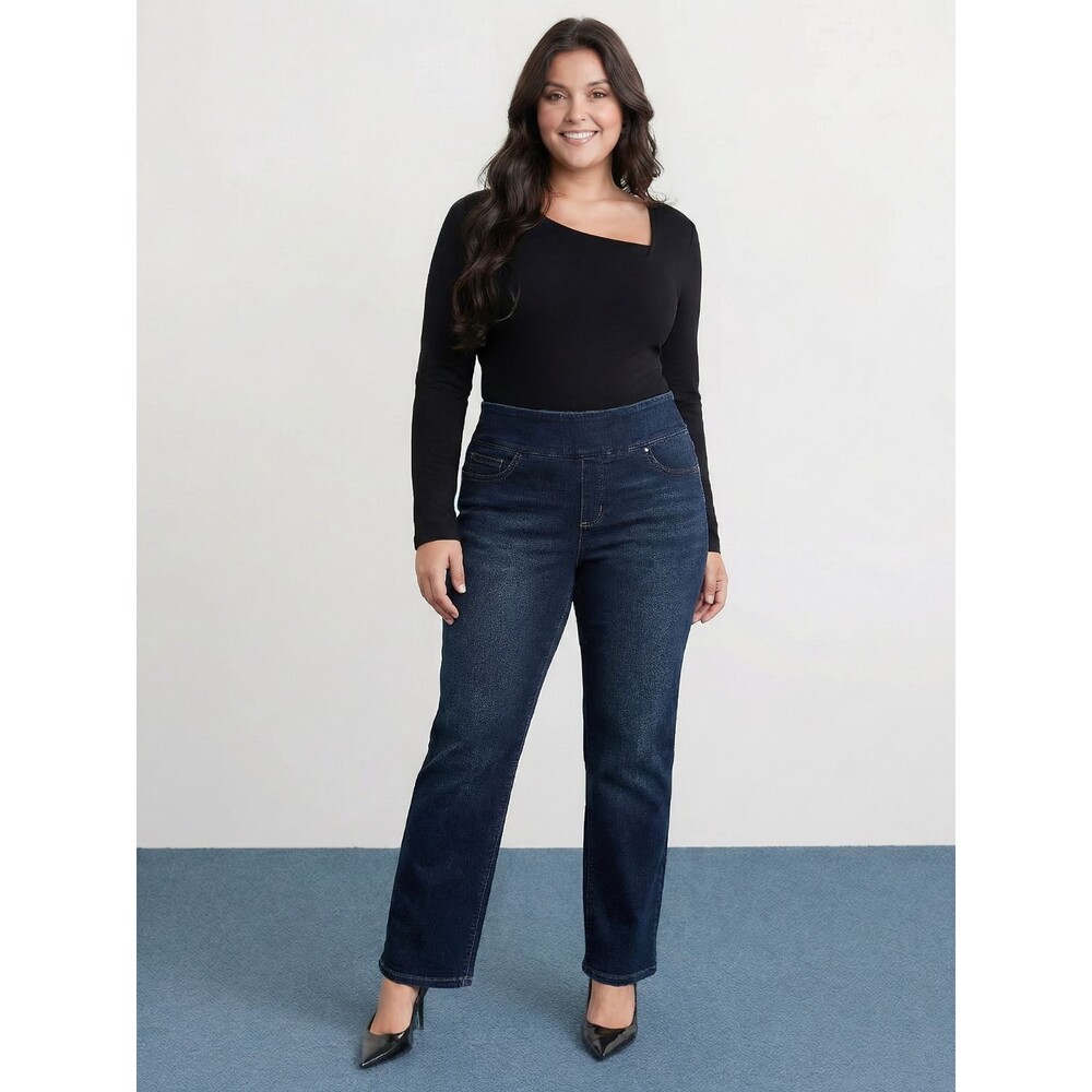Lee Pull On Sculpting Slim Leg Jeans 10 Short (31x28) Dark Wash Blue Denim Women